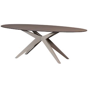 Elk Eettafel Aluminium Base Met Hpl Top 100x220x75 cm Zand