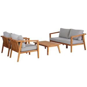 Lucca Coffee Set Teak Inclusief Kussens