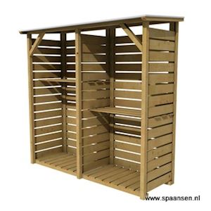 Haardhoutberging Grenen Twin