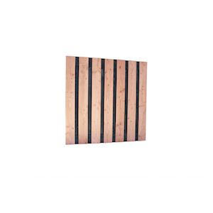 Scherm Douglas fijnbezaagd 15 planks 19 mm 180x180 cm zwarte binnenzijde