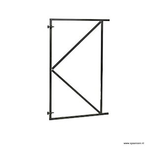 Stalen poortframe zwart gecoat 100x155 cm verstelbaar